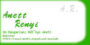 anett renyi business card